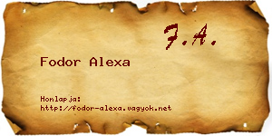 Fodor Alexa névjegykártya